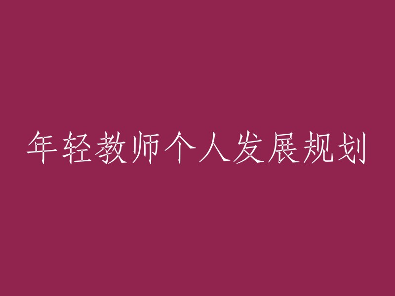 年轻教师的个人成长和职业发展计划