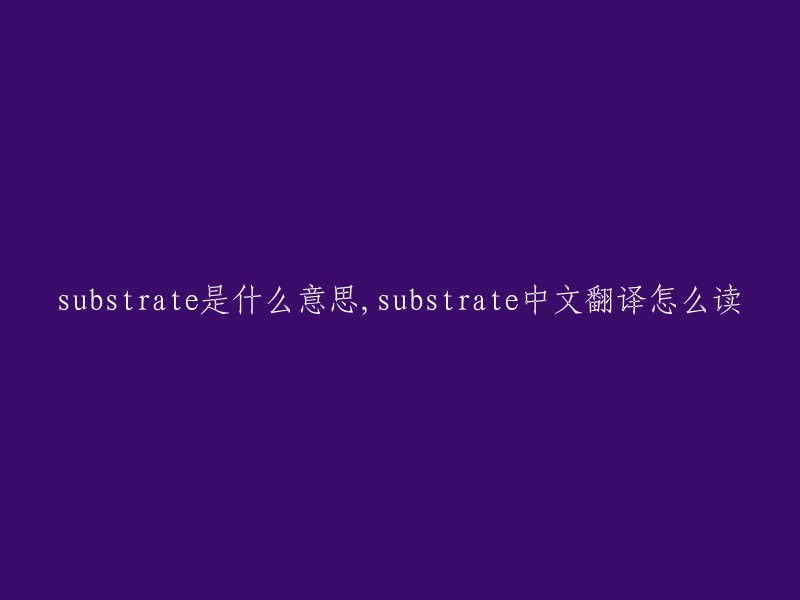 Substrate"的中文翻译通常被读作“苏斯特拉特”。