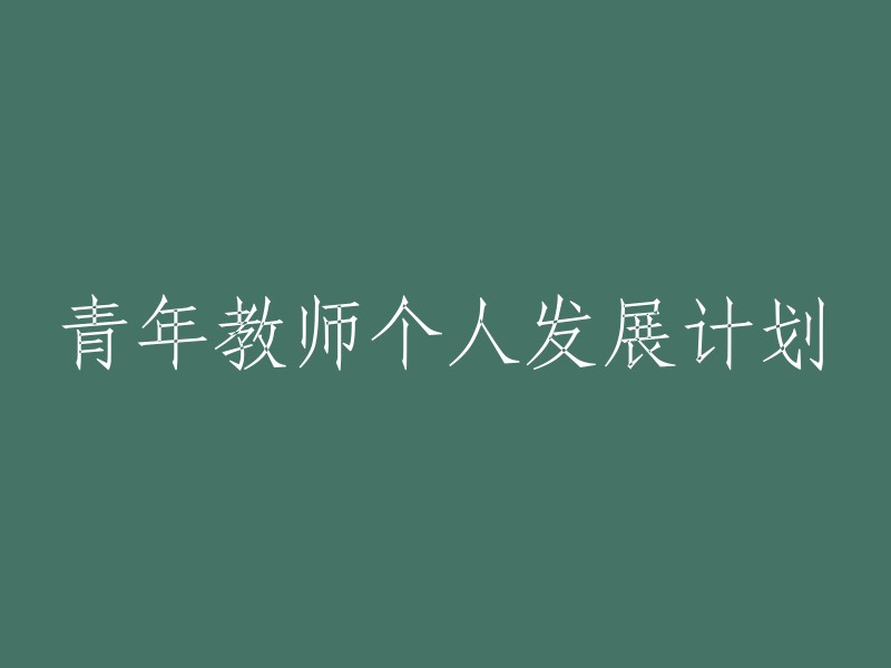 塑造未来：青年教师的个人成长与发展计划"