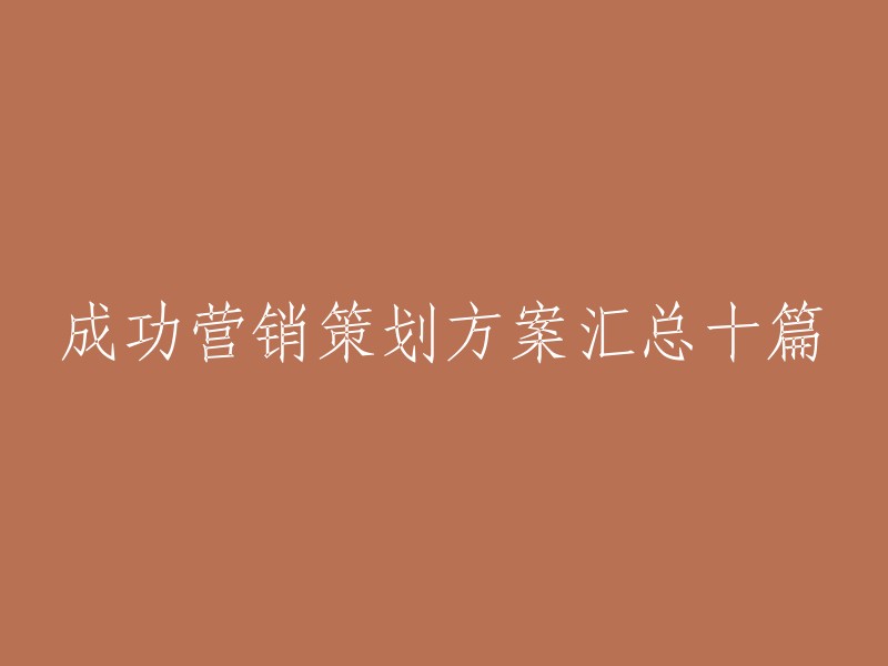 十篇成功营销策划方案的全面总结与分析"