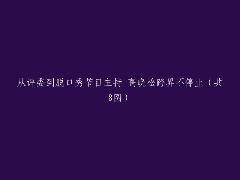 从评委到脱口秀节目主持 高晓松跨界不停止（共8图）