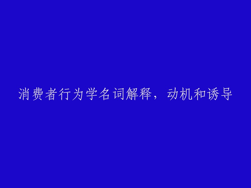 消费者行为学：动机与诱导的深入解析"