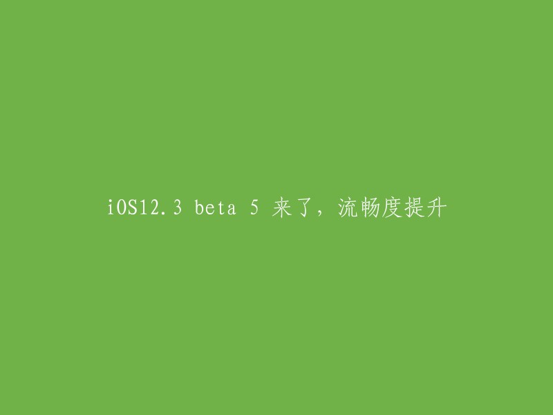 iOS 12.3 beta 5发布：显著提升系统流畅度