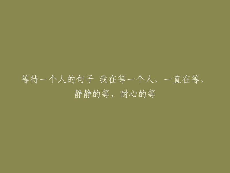 等待一个人的坚守：我一直在守候，静静等候，充满耐心。