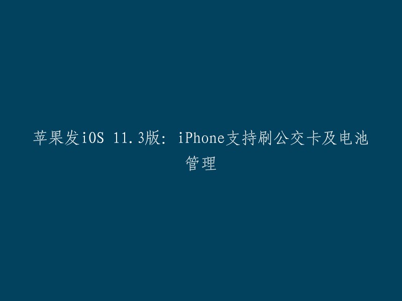 苹果推出iOS 113版本：iPhone新增公交卡刷乘功能及电池管理优化