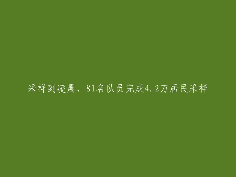 从凌晨开始采样，81名队员完成对4.2万居民的采样