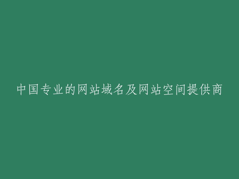 中国专业的网站域名和网站空间服务提供商