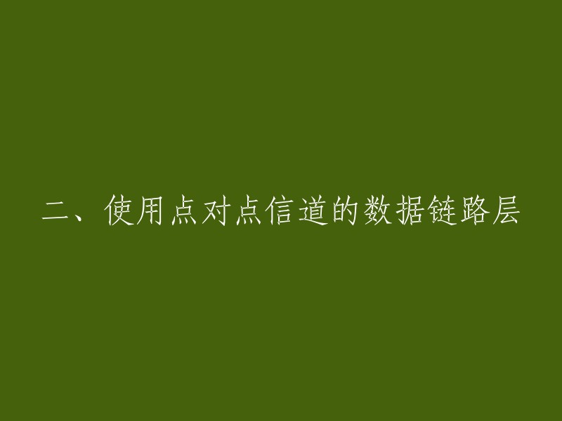 以下是一些可能的标题：

- 数据链路层中的点对点信道
- 点对点信道在数据链路层中的应用
- 数据链路层中的点对点通信