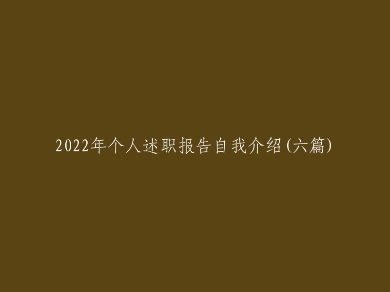 022年个人述职报告与自我介绍(六篇