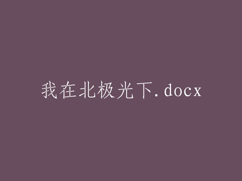 北极光下的奇妙之旅.docx