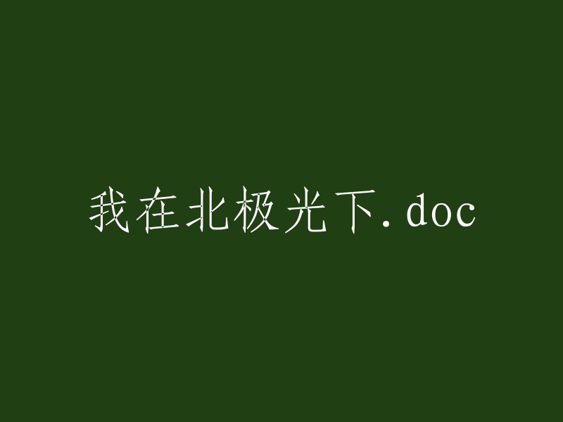 在北极光下的奇幻之旅.doc